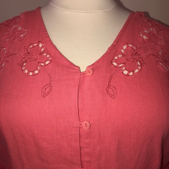 Notations | Coral Two Piece Linen Skirt Set - Picture 3 of 5